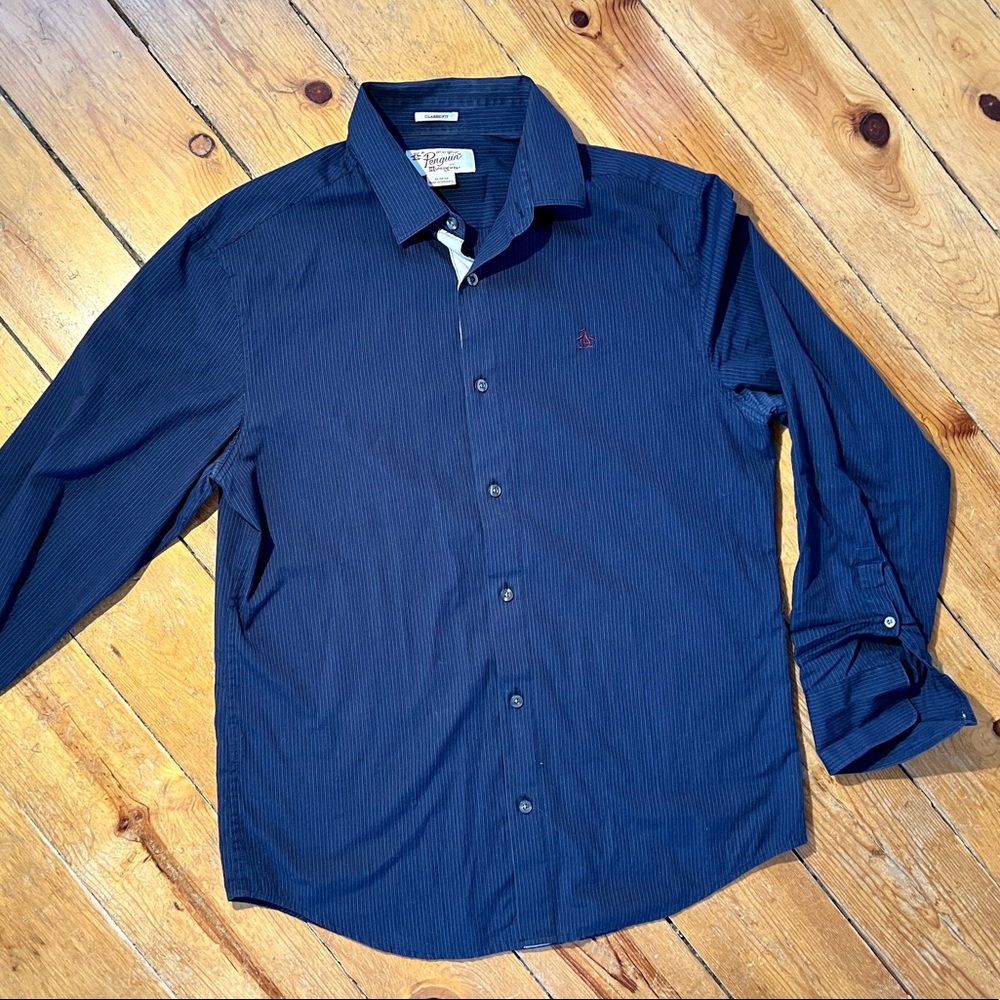 🐧 Original Penguin Classic Fit Striped Button Down Medium
